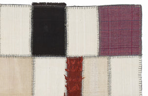 Mixed Over Dyed Kilim Patchwork Unique Rug 5'3'' x 7'7'' ft 160 x 230 cm