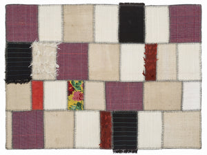 Mixed Over Dyed Kilim Patchwork Unique Rug 5'3'' x 7'7'' ft 160 x 230 cm
