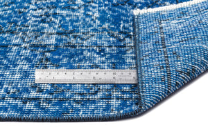 Turquoise Over Dyed Vintage Rug 4'12'' x 8'5'' ft 152 x 257 cm