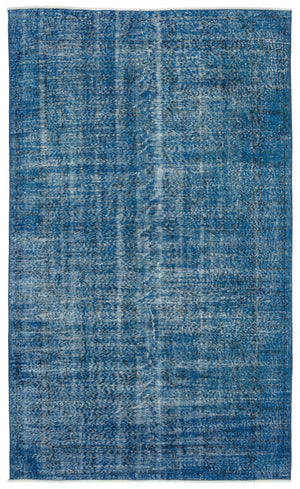 Turquoise Over Dyed Vintage Rug 4'12'' x 8'5'' ft 152 x 257 cm