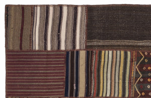 Naturel Over Dyed Kilim Patchwork Unique Rug 5'3'' x 7'7'' ft 160 x 230 cm