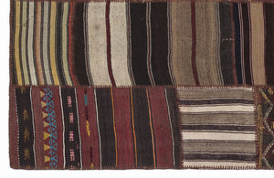 Naturel Over Dyed Kilim Patchwork Unique Rug 5'3'' x 7'7'' ft 160 x 230 cm