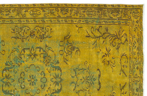 Yellow Over Dyed Vintage Rug 5'1'' x 7'9'' ft 155 x 235 cm
