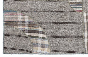 Striped Over Dyed Kilim Patchwork Unique Rug 5'3'' x 7'7'' ft 160 x 230 cm