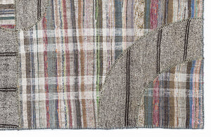 Striped Over Dyed Kilim Patchwork Unique Rug 5'3'' x 7'7'' ft 160 x 230 cm