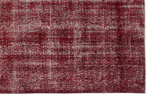 Red Over Dyed Vintage Rug 6'10'' x 10'2'' ft 208 x 310 cm