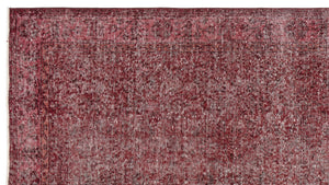 Red Over Dyed Vintage Rug 5'3'' x 9'5'' ft 159 x 287 cm