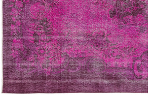 Fuchsia Over Dyed Vintage Rug 5'10'' x 9'7'' ft 179 x 293 cm