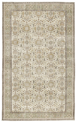 Beige Over Dyed Vintage Rug 6'1'' x 9'12'' ft 185 x 304 cm