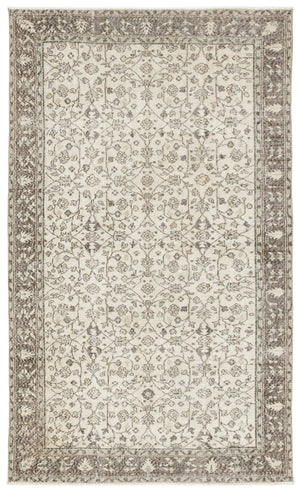 Beige Over Dyed Vintage Rug 5'2'' x 8'8'' ft 157 x 264 cm