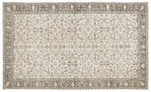 Beige Over Dyed Vintage Rug 5'2'' x 8'8'' ft 157 x 264 cm