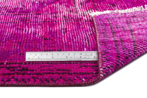 Fuchsia Over Dyed Vintage Rug 5'10'' x 9'10'' ft 179 x 300 cm