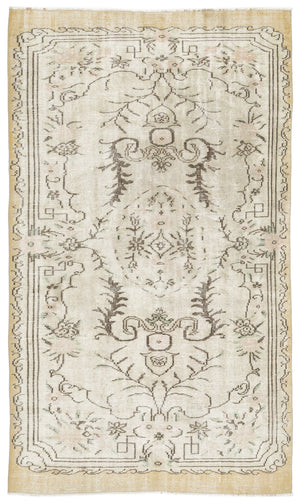 Beige Over Dyed Vintage Rug 5'2'' x 8'9'' ft 157 x 266 cm