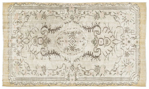 Beige Over Dyed Vintage Rug 5'2'' x 8'9'' ft 157 x 266 cm