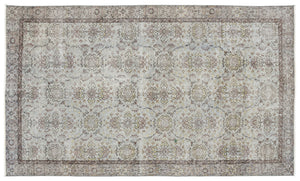 Blue Over Dyed Vintage Rug 5'3'' x 9'1'' ft 161 x 278 cm