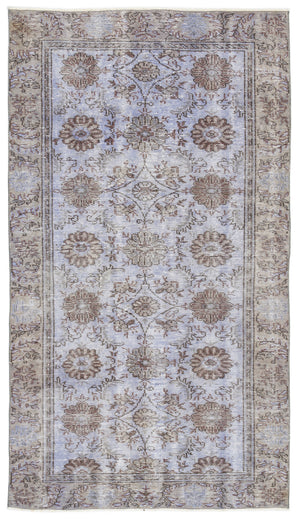 Purple Over Dyed Vintage Rug 4'8'' x 8'4'' ft 143 x 254 cm