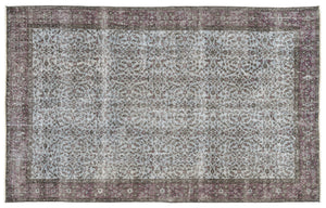 Blue Over Dyed Vintage Rug 5'5'' x 8'10'' ft 164 x 270 cm