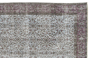 Blue Over Dyed Vintage Rug 5'5'' x 8'10'' ft 164 x 270 cm