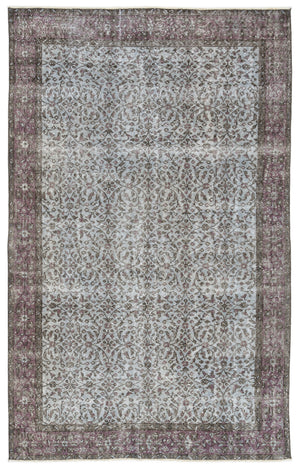 Blue Over Dyed Vintage Rug 5'5'' x 8'10'' ft 164 x 270 cm