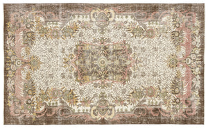 Naturel Over Dyed Vintage Rug 5'8'' x 9'8'' ft 173 x 295 cm