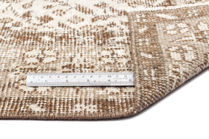 Beige Over Dyed Vintage Rug 5'8'' x 9'7'' ft 173 x 293 cm