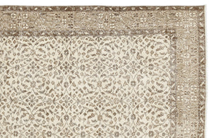 Beige Over Dyed Vintage Rug 5'8'' x 9'7'' ft 173 x 293 cm