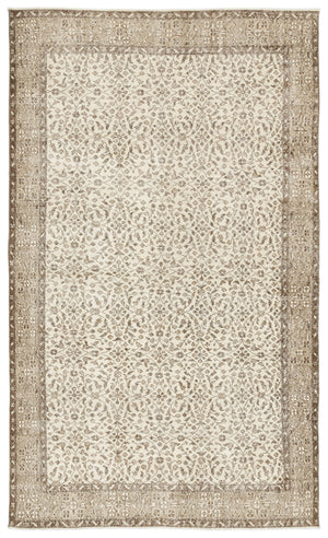 Beige Over Dyed Vintage Rug 5'8'' x 9'7'' ft 173 x 293 cm