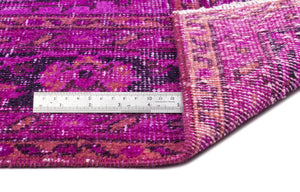Fuchsia Over Dyed Vintage Rug 5'7'' x 9'4'' ft 171 x 285 cm