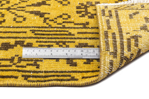 Yellow Over Dyed Vintage Rug 5'9'' x 9'4'' ft 176 x 284 cm