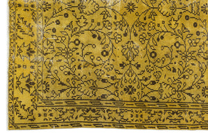 Yellow Over Dyed Vintage Rug 5'9'' x 9'4'' ft 176 x 284 cm