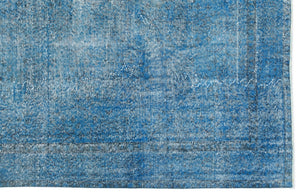 Turquoise Over Dyed Vintage Rug 5'5'' x 9'3'' ft 165 x 283 cm