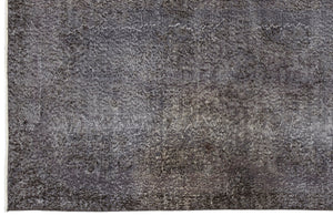 Gray Over Dyed Vintage Rug 3'10'' x 6'11'' ft 116 x 212 cm