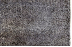 Gray Over Dyed Vintage Rug 3'10'' x 6'11'' ft 116 x 212 cm