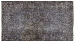 Gray Over Dyed Vintage Rug 3'10'' x 6'11'' ft 116 x 212 cm