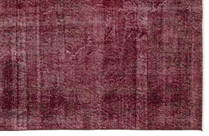 Red Over Dyed Vintage Rug 5'10'' x 9'2'' ft 178 x 279 cm