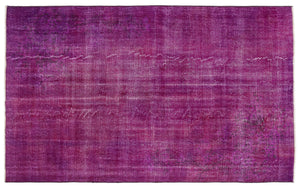 Fuchsia Over Dyed Vintage Rug 5'9'' x 9'3'' ft 174 x 283 cm