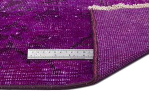 Fuchsia Over Dyed Vintage Rug 5'9'' x 9'3'' ft 174 x 283 cm