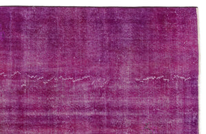 Fuchsia Over Dyed Vintage Rug 5'9'' x 9'3'' ft 174 x 283 cm