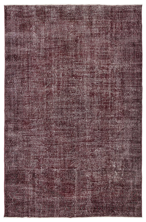 Red Over Dyed Vintage Rug 6'9'' x 10'6'' ft 205 x 321 cm