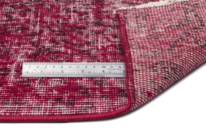 Red Over Dyed Vintage Rug 5'1'' x 8'4'' ft 155 x 254 cm
