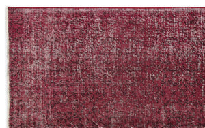 Red Over Dyed Vintage Rug 5'1'' x 8'4'' ft 155 x 254 cm