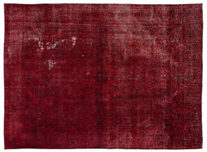 Red Over Dyed Vintage XLarge Rug 9'1'' x 12'4'' ft 277 x 377 cm
