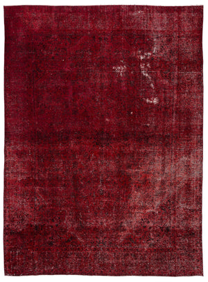 Red Over Dyed Vintage XLarge Rug 9'1'' x 12'4'' ft 277 x 377 cm