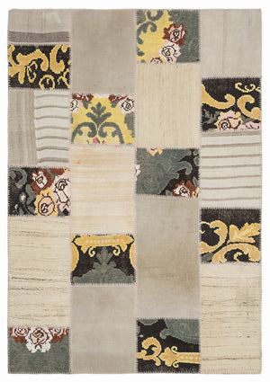 Karabakh Over Dyed Kilim Patchwork Unique Rug 5'3'' x 7'7'' ft 160 x 230 cm