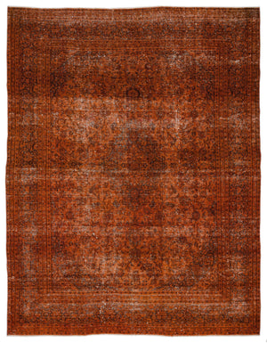 Orange Over Dyed Vintage XLarge Rug 9'5'' x 12'4'' ft 288 x 376 cm
