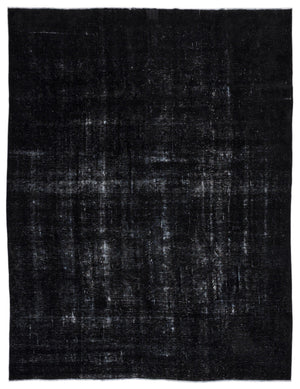 Black Over Dyed Vintage XLarge Rug 9'10'' x 12'9'' ft 299 x 388 cm