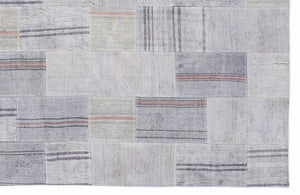 Striped Over Dyed Kilim Patchwork Unique Rug 5'3'' x 7'7'' ft 160 x 230 cm