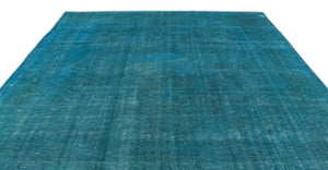 Turquoise Over Dyed Vintage XLarge Rug 9'6'' x 12'6'' ft 290 x 380 cm
