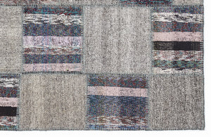 Striped Over Dyed Kilim Patchwork Unique Rug 5'3'' x 7'7'' ft 160 x 230 cm