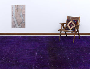 Purple Over Dyed Vintage XLarge Rug 9'5'' x 12'11'' ft 287 x 393 cm